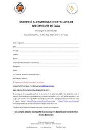 Campionat de Catalunya de Recorreguts de Caça 2017