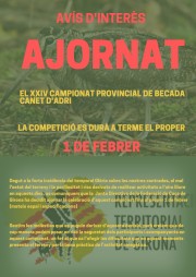 Ajornat fins a l´1 de febrer el Campionat Provincial de Becada