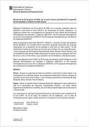 Aixecament parcial de la suspensió d´activitats a l´aire lliure al medi natural