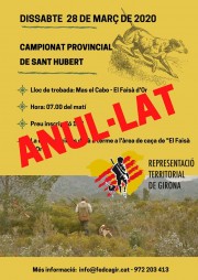 Anul·lat el Campionat Provincial de Sant Hubert